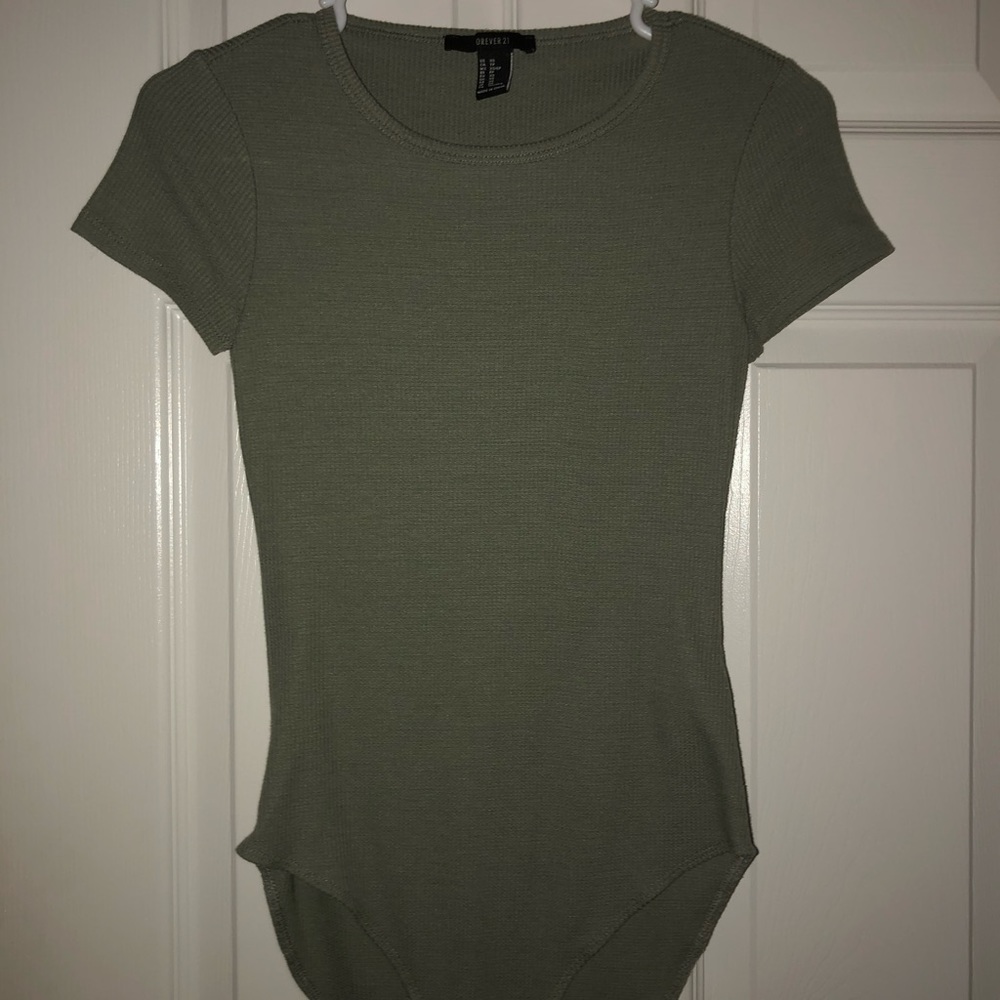 Olive t-shirt styled bodysuit